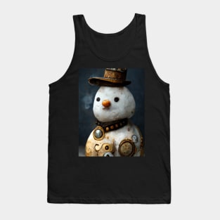 Steampunk Snowman Frosty Scene Tank Top